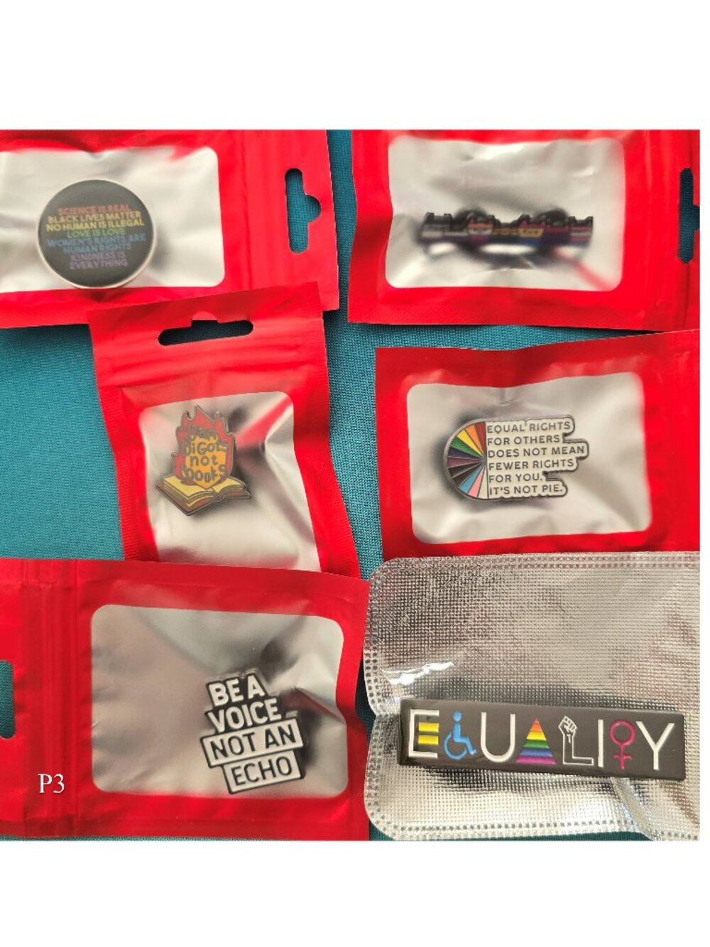 Progressive Enamel Pin Set - Equality, Pride, Activist Pins